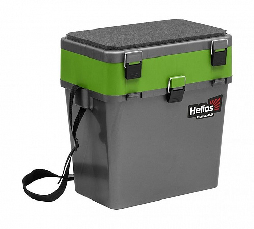 картинка Ящик Helios зимний FishBox двухсекционный (19л) серый-салатовый  от магазина