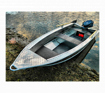 картинка Лодка алюминиевая моторная WYATBOAT NEMAN 400 DC (ходов. тент + крепл. датч. эхол.) от магазина